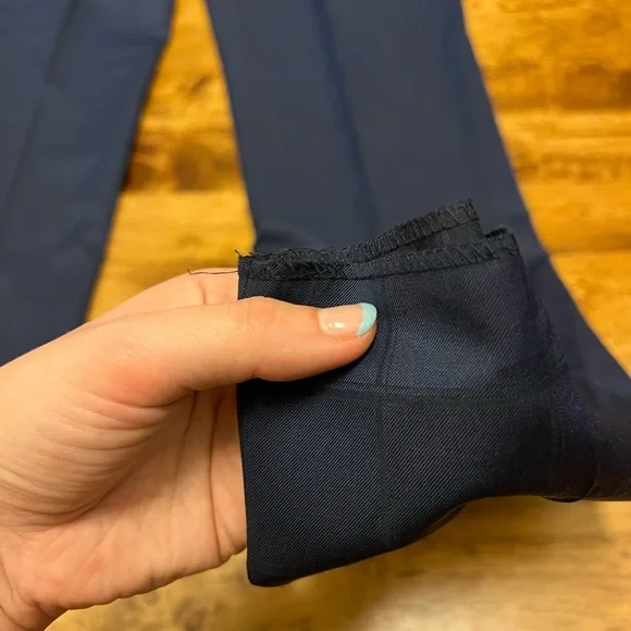 Navy Blue and Black Plaid John Varvatos USA Bedford Dress Pants in Size 42 - Picture 3 of 5